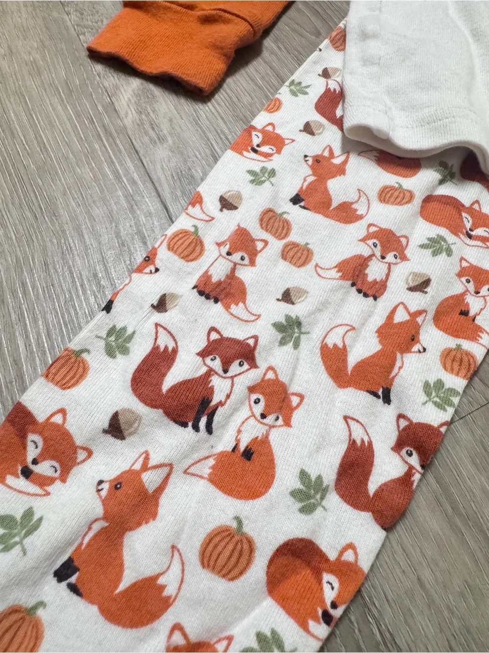 Gymboree Rust and Cream Fox Thermal Pajama Set
